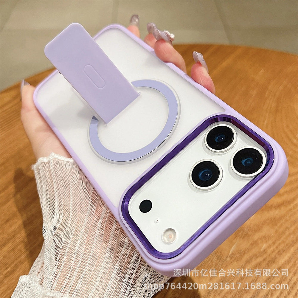 Xuanyin magnetic holder is suitable for iphone17promax mobile phone case apple 15 frosted skin hard case cross-border 16