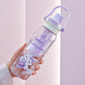 Starry sky purple 780ml [plastic straw water cup]