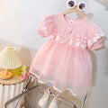 Girls' short-sleeve tulle dress - spring/summer collection: sweet and trendy summer dress for baby girls and toddlers
