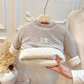 Fall and wintergirl trendy three-layer quilted thickened bottom coat baby girl k-stylelong sleevestopskids clothes kids clothes