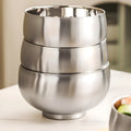 export bowl anti-fall kids tableware for home316 stainless steel rice bowl thickened double-layer soup bowl korean style bowl