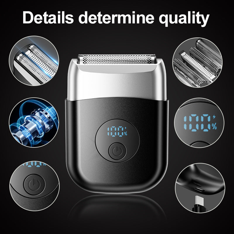 new reciprocating electric shaver for men, full body washable, triple blade head, rechargeable razor, beard trimmer