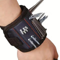 Three-row magnetic wristband tool kit - electrician's accessory with magnet pickup tool for suction and screw handling
