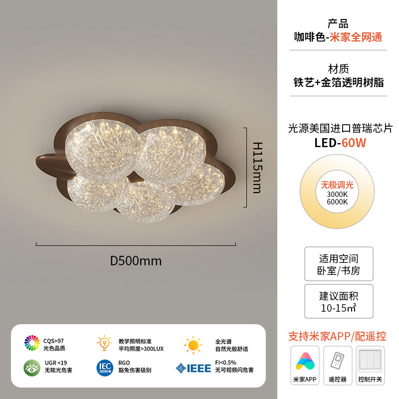 Light luxury flower bedroom light 2024 new post-modern all-copper master bedroom room lighting creative rabbit children's room