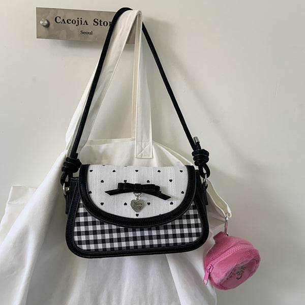 Casual fashion handbag bag women ins summer new bow simple trend high sense messenger handbag