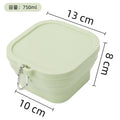 Portable outdoor travel silicone foldable small square bowl lunch box cutlery set food grade silicone instant noodle bowl