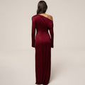 Amazon women's fashion: new autumn  collection - elegant off-the-shoulder ribbon dress, long sleeve slim-fit maxi dress