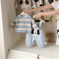 Baby clothes spring/autumn set overalls boy baby clothes toddler spring/autumn long sleeve cartoon puppy outing outfit