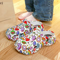 2025 summer new women's clogs - cute cartoon print, closed-toe, chunky sole, girly beach sandals