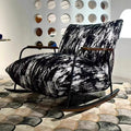 Ink painting retro rocking chair for home single bedroom living room balcony lazy sofa casual lounge chair casualaccessible luxury style