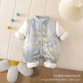 Men's and women's jumpsuits, chinese style, baby clothes, baby's full month, 100 days, one year old, thickenedlong sleeves, trendy