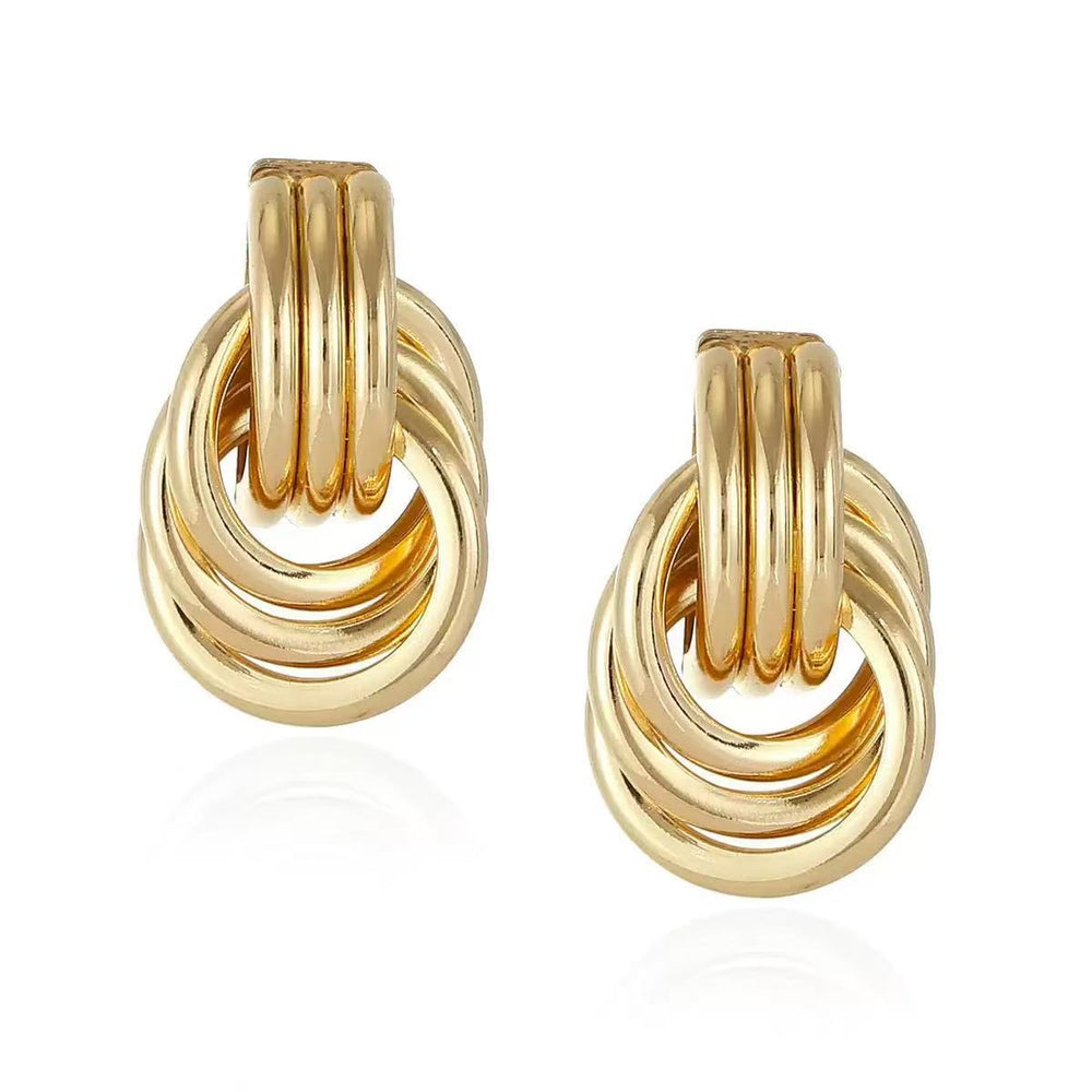 European and american cross-border candy color circle earrings, new geometric spray paint stud earrings, minimalist cool style, elegant and unique metal earrings