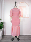 spring/summer new arrival:  cross-border chiffon patchwork dress - plus size african women's long dress