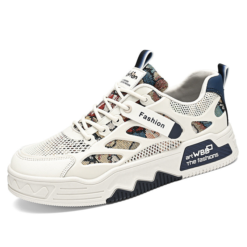Men's shoes 2026 spring/summer new breathable trendy height-increasing sneakers student versatile casual sports white shoes for men