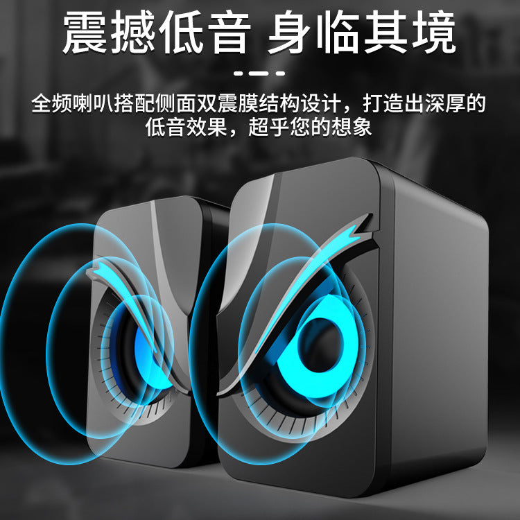 New rgb gaming speaker wired sound system 2.0 desktop computer speakers multimedia tabletop laptop mini speakers