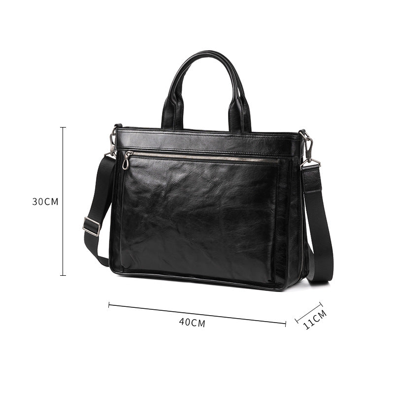 Delivery of genuine leather men's bags, casual messenger men's briefcase, cowhide computer bag, business large-capacity men's handbag