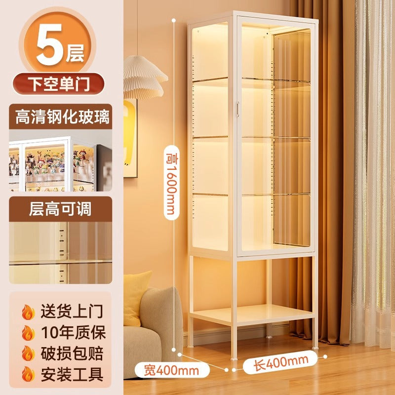 Glass display cabinet, hand cabinet, steel dustproof transparent model storage cabinet, pain cabinet, toy storage cabinet, display bookcase