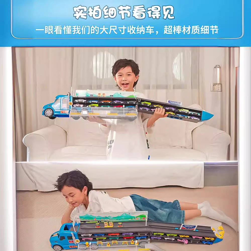 Kids' track car toy - foldable ejection storage car track parking lot - educational toy for 3-6 year old boys - birthday gift