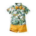 European and american style baby summer overalls set - new fashionable boys' summer lightweight short-sleeve two-piece outfit