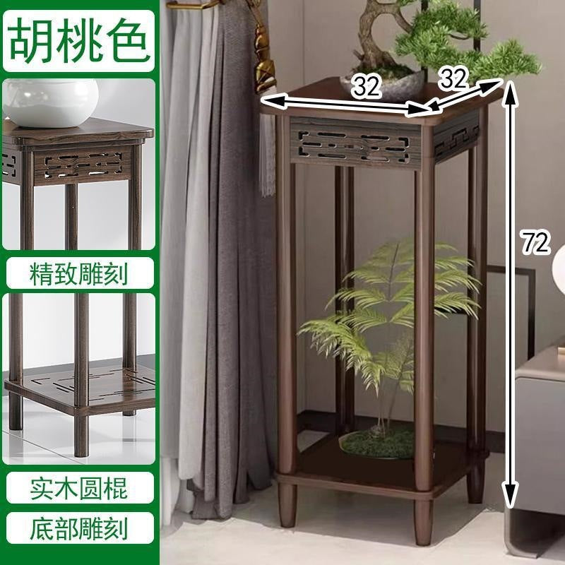 Pothos solid wood flower stand living room bedroom coffee table for homemovable small table sofa side table side cabinet extremely narrow coffee table stand