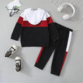 Kids' boys' clothing set: plaid bear hoodie and patchwork pants - autumn/winter collection