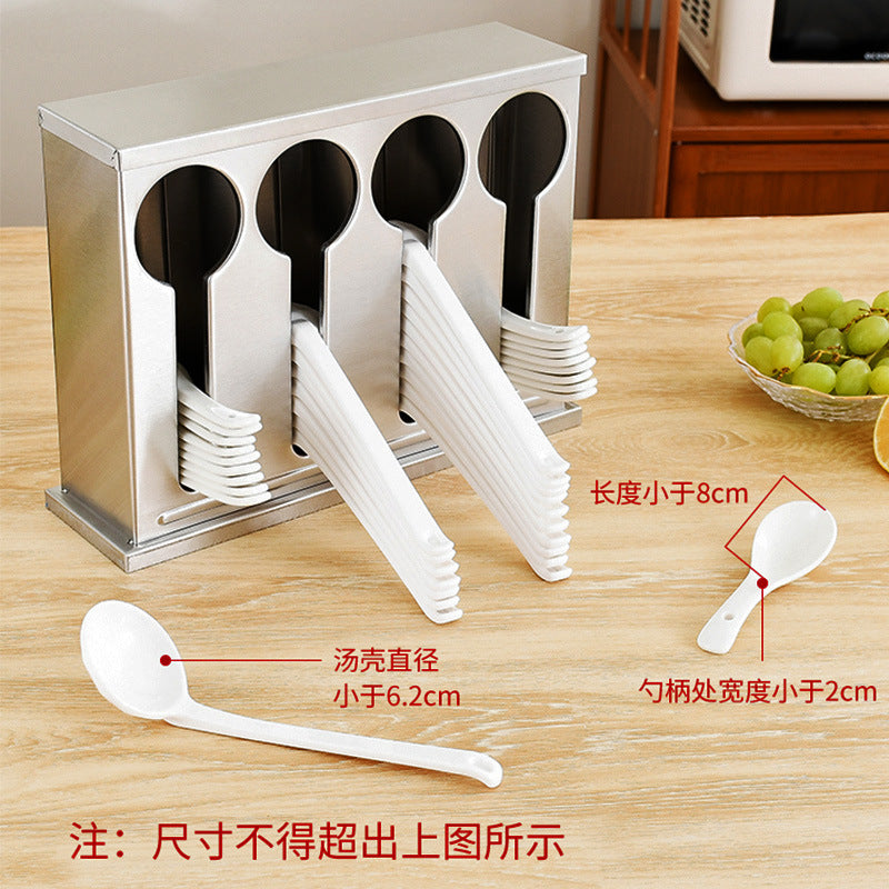 Square stainless steel ladle holder with lid - stainless steel spoon organizer - ladle box - spoon rest - commercial grade for restaurants and cafes