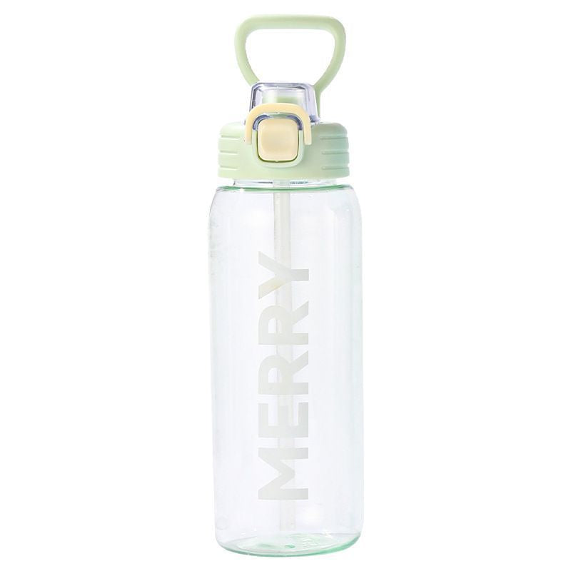 large-capacity plastic sports water bottle summerbest selling plastic water cup with straw student kids bouncing water cup