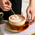 Afternoon tea office ceramic mug stylish kiln-turned retro style embossed milk coffee cup tea cup water cup