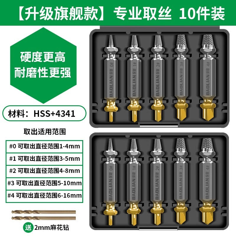 Broken wire extractor, broken screw head extractor, handy gadget, sliding wire, reverse thread taper, special wire extractor, rusty wire tap removal