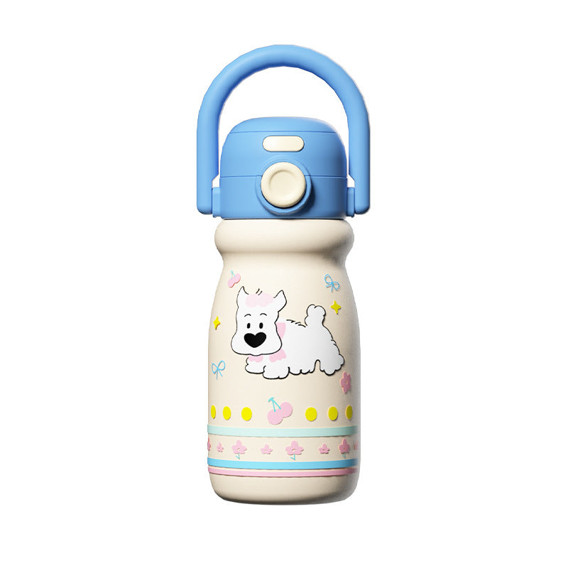 316l stainless steel double drink bouncing student thermos water cup portable fashion carrying kettle thermos cup cartoon water cup