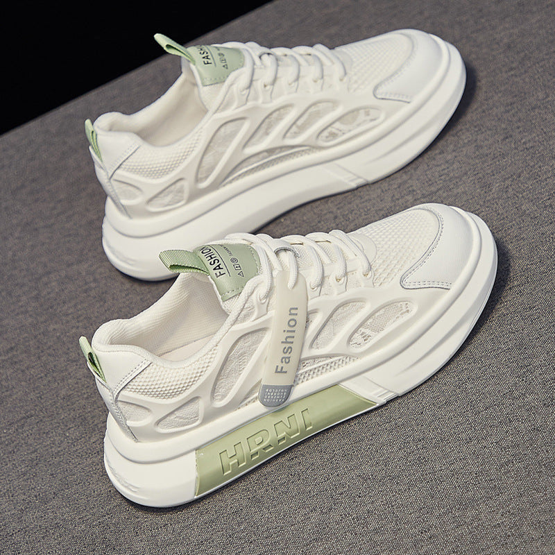 Mesh white shoes women's shoes 2026 summer new arrival easiest for match cut out breathable single mesh sports shoes mesh shoes thin style