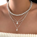 Stacked sweater necklace wholesale cross-border fashion multi-layer design pendant jewelry women's versatile autumn and winter beaded necklace