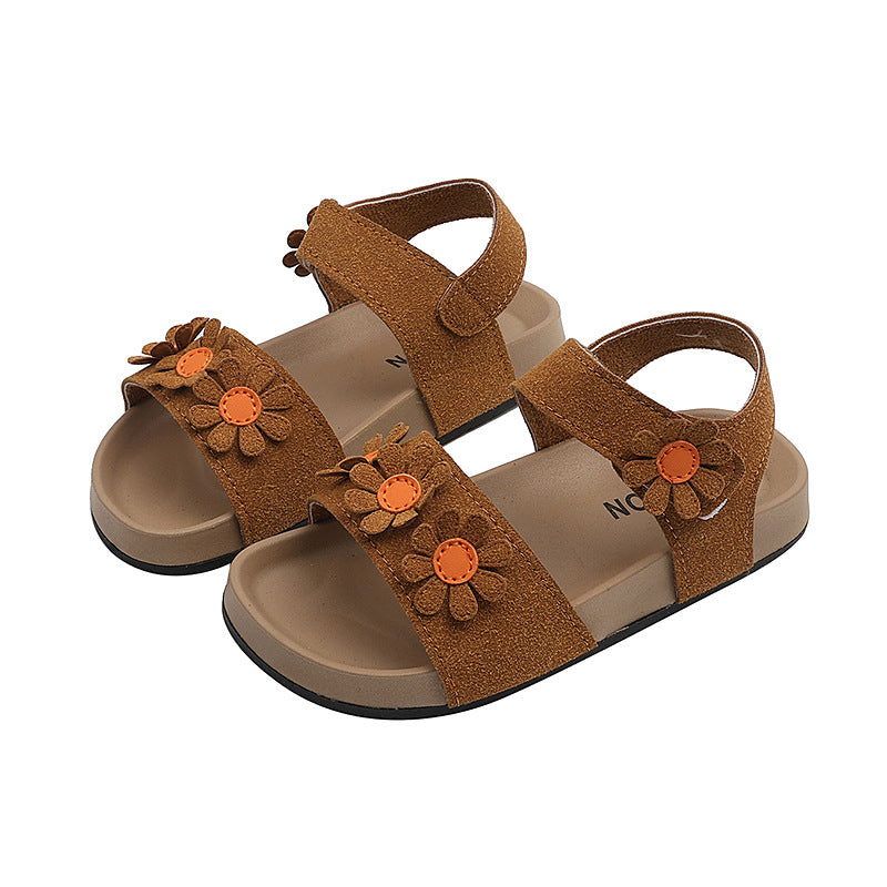 Summer toddler shoes for 1-7 year olds: soft-soled, hollow-out, floral princess sandals - wholesale breathable kids' shoes