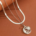 European and american cross-border jewelry fashionable minimalist sun moon disc pendant necklace women's unique multi-layered choker necklace