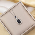 Tz-8235 silver black necklace