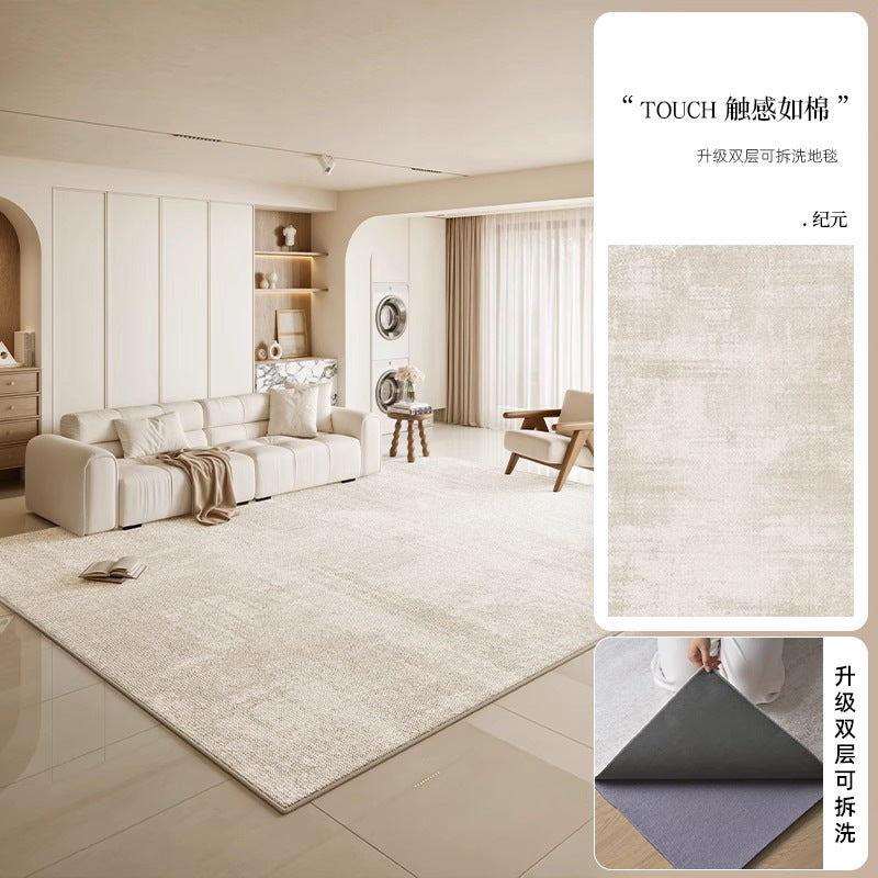 Removable and washable cream style living room carpet new arrival double layer loop velvet machine washable accessible luxuryclassycasual bedroom floor mat