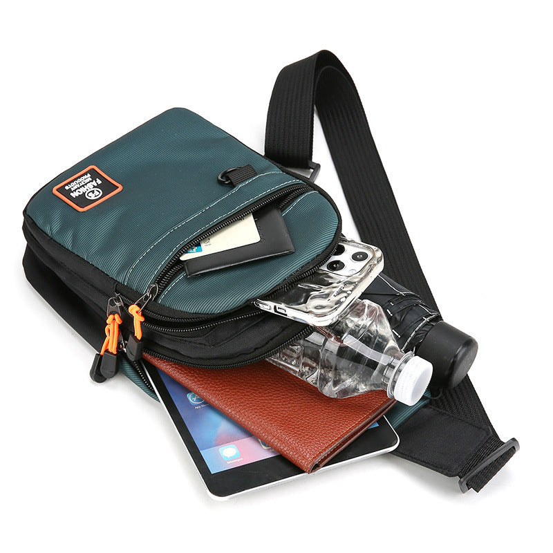 Cross-border Oxford cloth men's breast bag Japanese versatile shoulder messenger bag casual backpack small satchel outdoor sports bag