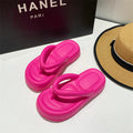 2025new arrival stepping on shit touching flip flops for women summer ins trendy fairy style casualthick sole flip flops beach sandals