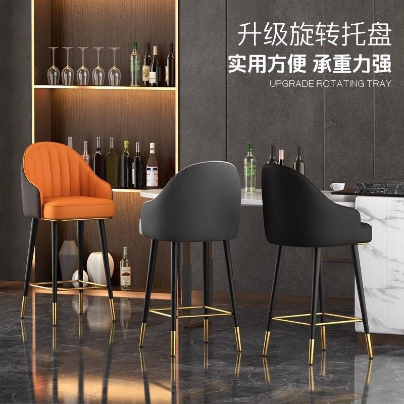 Accessible luxury bar chair front desk bar chair modern casual high stool bar chair for home comfortable sitting back chair