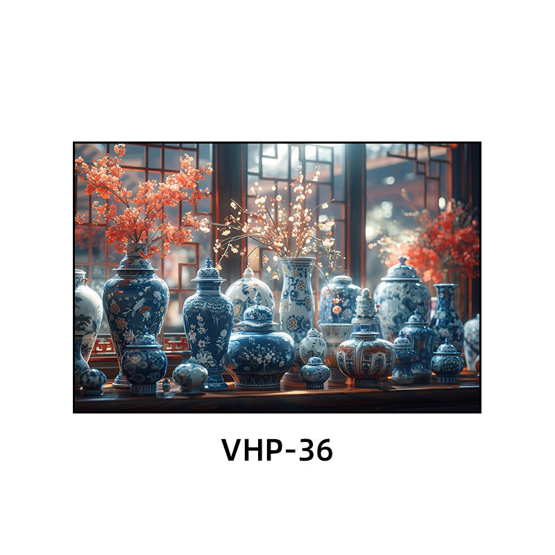 Blue and white porcelain decorative painting vase porcelain ceramic new Chinese style living room hanging painting hotel hotel restaurant box Chinese style