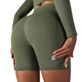 fashion seamless pure color dot jacquard high waist tummy control butt lift yoga shorts sports running fitness pants for women