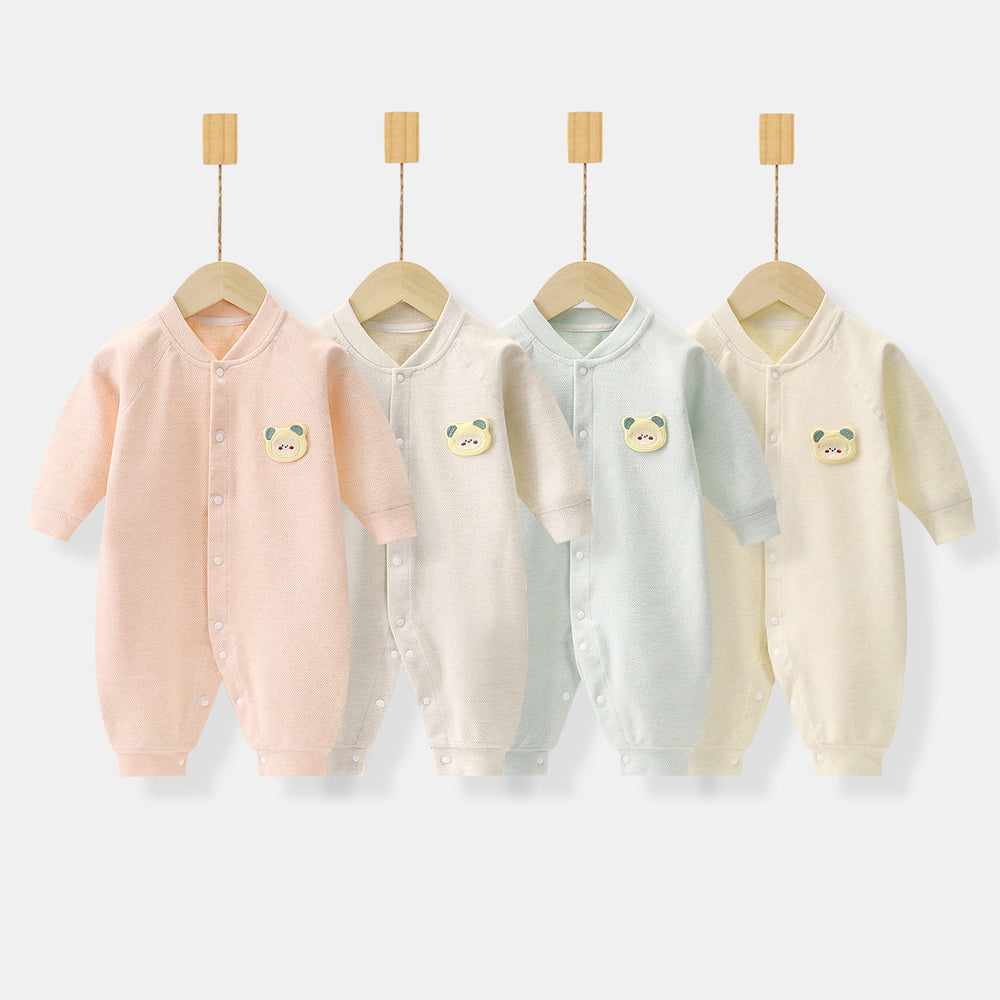 Baby pure cotton onesie, new autumn collection, long-sleeved romper for baby girls, infant and toddler crawler suit, newborn children's clothing