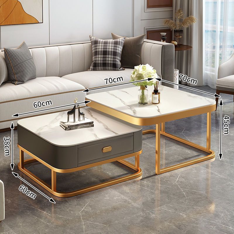 Modern minimalist sintered stone coffee table - luxury, trendy, space-saving design for small living rooms - available in various sizes for creative home combinations