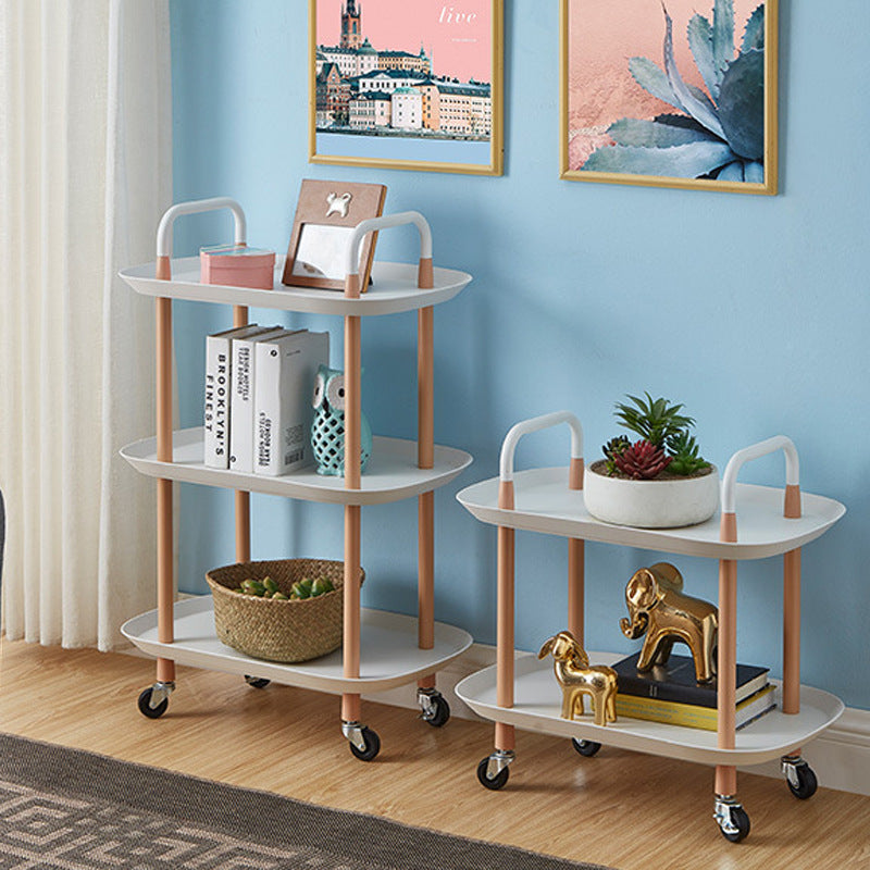 Nordic home floor-to-ceiling multi-layer shelves, living room sofa, bedroom, bedside storage rack, mobile tea and meal trolley