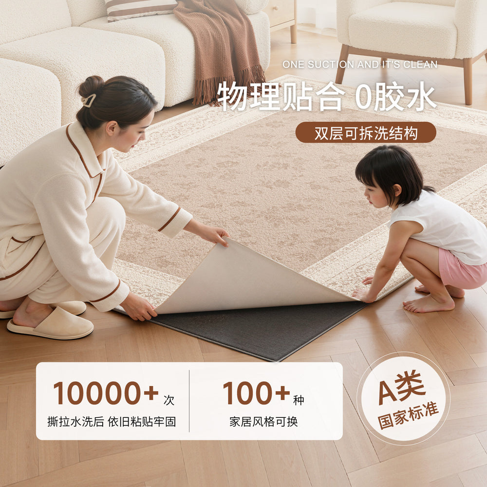 Carpet living room french cream style removable and washable double layer waterproof bedroom bedside blanket floor mat sofa high-end carpet