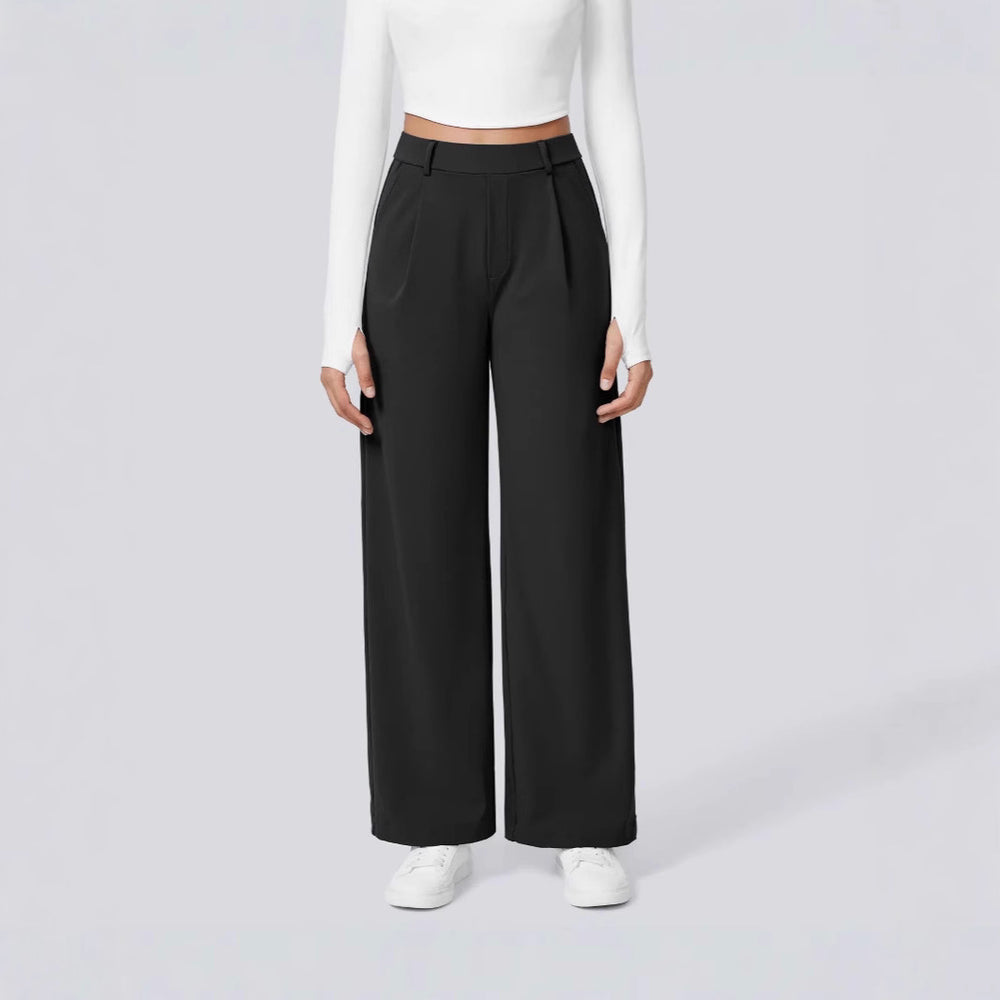 Amazon 2025 autumn new women's cross-border fashion casual solid color pocket loose fit suit pants - versatile and stylish