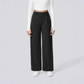 Amazon 2025 autumn new women's cross-border fashion casual solid color pocket loose fit suit pants - versatile and stylish