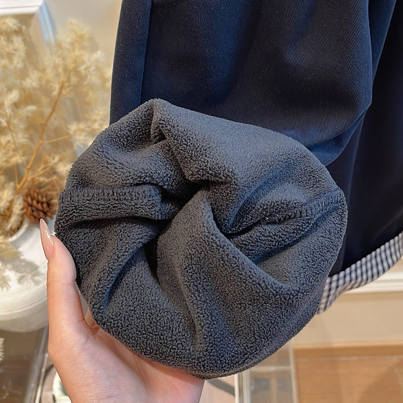 Pre-sale k-style trendy fall and wintergirl pants fleece-linedthickenedgirl style outwearkids k-style children's clothing trendy