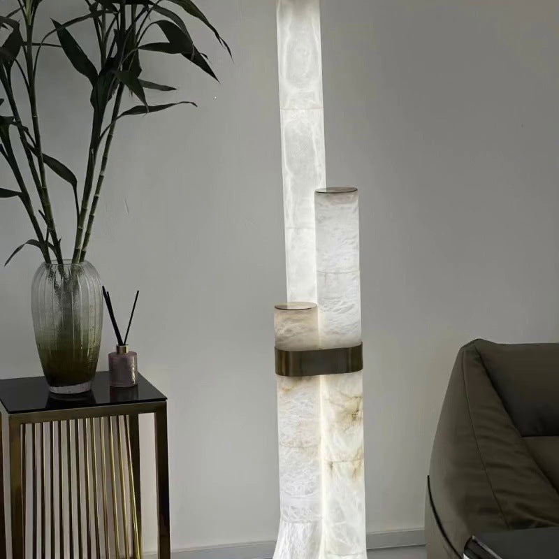 New arrival imitation marble floor lamp designer decoration sofa living room bedroom classy vertical floor lamp