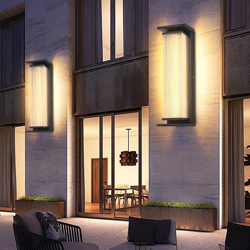 Outdoor solar wall light balcony gate exterior wall courtyard patio lamp villa modern minimalist waterproof chinese style outdoor lighting